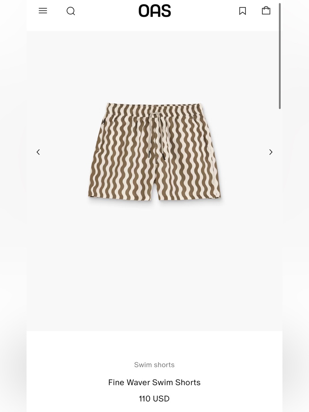 OAS Wavy-Stripe Swim Shorts - Brown & Cream